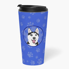 Load image into Gallery viewer, Siberian Husky Black and White #2  Stainless Steel 16 oz  Tumbler