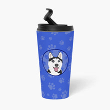 Load image into Gallery viewer, Siberian Husky Black and White #2  Stainless Steel 16 oz  Tumbler