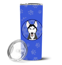 Load image into Gallery viewer, Siberian Husky Black and White #3  Stainless Steel 20 oz Skinny Tumbler