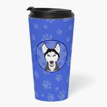 Load image into Gallery viewer, Siberian Husky Black and White #3  Stainless Steel 16 oz  Tumbler
