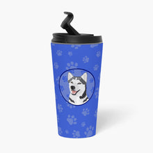 Load image into Gallery viewer, Siberian Husky Silver and White #1  Stainless Steel 16 oz  Tumbler