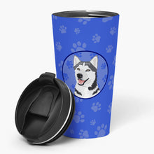 Load image into Gallery viewer, Siberian Husky Silver and White #1  Stainless Steel 16 oz  Tumbler