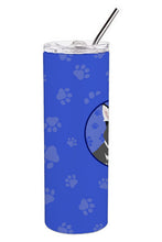 Load image into Gallery viewer, Siberian Husky Silver and White #2  Stainless Steel 20 oz Skinny Tumbler