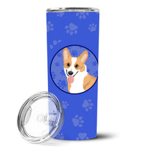 Load image into Gallery viewer, Pembroke Corgi Red and White  Stainless Steel 20 oz Skinny Tumbler