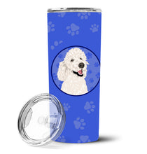 Load image into Gallery viewer, Poodle Standard White  Stainless Steel 20 oz Skinny Tumbler