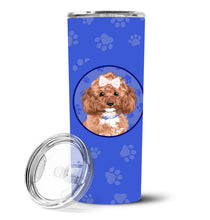 Load image into Gallery viewer, Poodle Toy Red  Stainless Steel 20 oz Skinny Tumbler