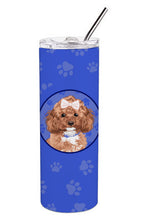 Load image into Gallery viewer, Poodle Toy Red  Stainless Steel 20 oz Skinny Tumbler