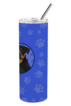 Load image into Gallery viewer, Rottweiler Black and Mahogany  Stainless Steel 20 oz Skinny Tumbler