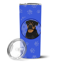 Load image into Gallery viewer, Rottweiler Black and Mahogany  Stainless Steel 20 oz Skinny Tumbler
