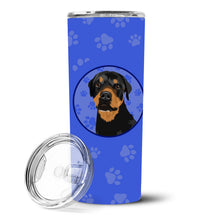 Load image into Gallery viewer, Rottweiler Black and Rust  Stainless Steel 20 oz Skinny Tumbler
