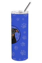 Load image into Gallery viewer, Rottweiler Black and Tan #5  Stainless Steel 20 oz Skinny Tumbler