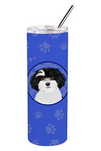 Load image into Gallery viewer, Shih-Tzu Black and White #1  Stainless Steel 20 oz Skinny Tumbler