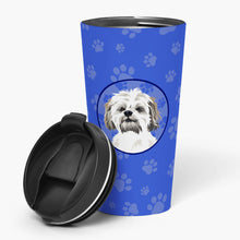 Load image into Gallery viewer, Shih-Tzu Silver Gold and White #1  Stainless Steel 16 oz  Tumbler