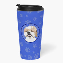 Load image into Gallery viewer, Shih-Tzu Silver Gold and White  Stainless Steel 16 oz  Tumbler
