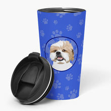 Load image into Gallery viewer, Shih-Tzu Silver Gold and White  Stainless Steel 16 oz  Tumbler