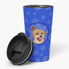 Load image into Gallery viewer, Yorkie Blue and Gold  Stainless Steel 16 oz  Tumbler
