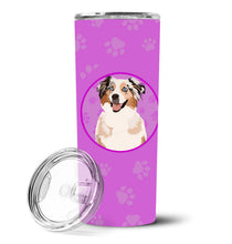 Load image into Gallery viewer, Australian Shepherd Red Merle Tricolor #2 Stainless Steel 20 oz Skinny Tumbler