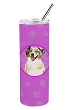 Load image into Gallery viewer, Australian Shepherd Red Merle Tricolor #2 Stainless Steel 20 oz Skinny Tumbler