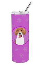 Load image into Gallery viewer, Beagle Red and White Red Ticked #2 Stainless Steel 20 oz Skinny Tumbler