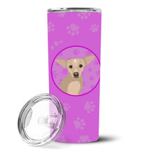 Load image into Gallery viewer, Chihuahua Silver Stainless Steel 20 oz Skinny Tumbler