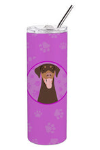 Load image into Gallery viewer, Doberman Pinscher Red and Rust Natural Ears #1 Stainless Steel 20 oz Skinny Tumbler