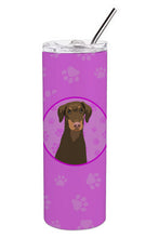 Load image into Gallery viewer, Doberman Pinscher Red and Rust Natural Ears #2 Stainless Steel 20 oz Skinny Tumbler