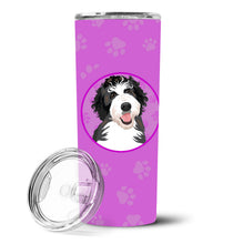 Load image into Gallery viewer, Doodle Silver and White #1 Stainless Steel 20 oz Skinny Tumbler
