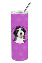 Load image into Gallery viewer, Doodle Silver and White #1 Stainless Steel 20 oz Skinny Tumbler
