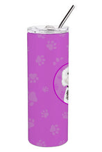 Load image into Gallery viewer, Doodle Silver and White #2 Stainless Steel 20 oz Skinny Tumbler