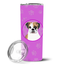 Load image into Gallery viewer, English Bulldog Tricolor #2 Stainless Steel 20 oz Skinny Tumbler