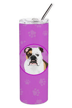 Load image into Gallery viewer, English Bulldog Tricolor #3 Stainless Steel 20 oz Skinny Tumbler