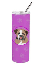 Load image into Gallery viewer, English Bulldog Tricolor #4 Stainless Steel 20 oz Skinny Tumbler