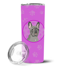 Load image into Gallery viewer, French Bulldog Blue Stainless Steel 20 oz Skinny Tumbler
