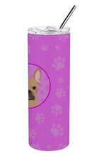 Load image into Gallery viewer, French Bulldog Cream Stainless Steel 20 oz Skinny Tumbler