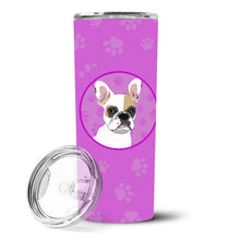 Load image into Gallery viewer, French Bulldog White #1 Stainless Steel 20 oz Skinny Tumbler