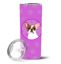 Load image into Gallery viewer, French Bulldog White #2 Stainless Steel 20 oz Skinny Tumbler