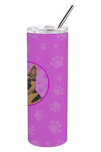 Load image into Gallery viewer, German Shepherd Red and Black Stainless Steel 20 oz Skinny Tumbler
