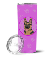 Load image into Gallery viewer, German Shepherd Red and Black Stainless Steel 20 oz Skinny Tumbler