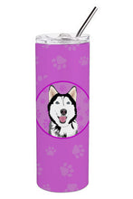 Load image into Gallery viewer, Siberian Husky Black and White #1 Stainless Steel 20 oz Skinny Tumbler