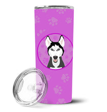 Load image into Gallery viewer, Siberian Husky Black and White #3 Stainless Steel 20 oz Skinny Tumbler