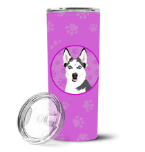 Load image into Gallery viewer, Siberian Husky Puppy Stainless Steel 20 oz Skinny Tumbler