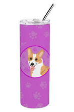 Load image into Gallery viewer, Pembroke Corgi Red and White Stainless Steel 20 oz Skinny Tumbler