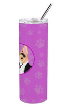 Load image into Gallery viewer, Pembroke Welsh Corgi Tricolor Red-Headed Stainless Steel 20 oz Skinny Tumbler