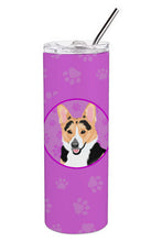 Load image into Gallery viewer, Pembroke Welsh Corgi Tricolor Red-Headed Stainless Steel 20 oz Skinny Tumbler