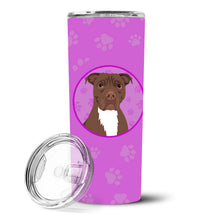 Load image into Gallery viewer, Pit Bull Chocolate Stainless Steel 20 oz Skinny Tumbler