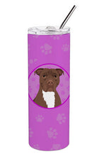Load image into Gallery viewer, Pit Bull Chocolate Stainless Steel 20 oz Skinny Tumbler