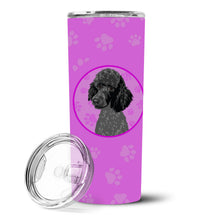 Load image into Gallery viewer, Poodle Standard Black Stainless Steel 20 oz Skinny Tumbler