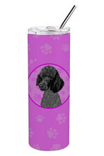 Load image into Gallery viewer, Poodle Standard Black Stainless Steel 20 oz Skinny Tumbler