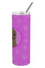 Load image into Gallery viewer, Poodle Standard Brown Stainless Steel 20 oz Skinny Tumbler