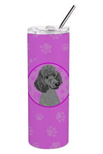 Load image into Gallery viewer, Poodle Standard Gray Stainless Steel 20 oz Skinny Tumbler